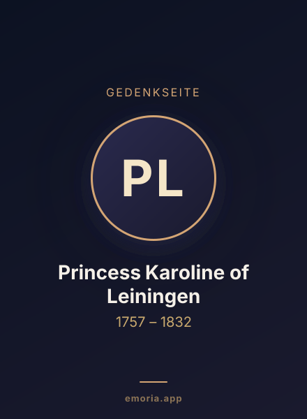 Gedenkportrait von Princess Karoline of Leiningen