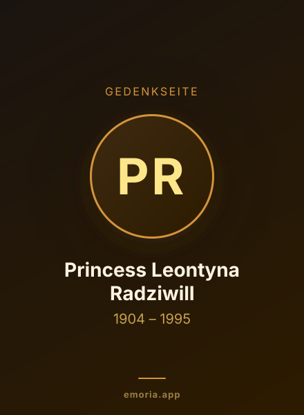 Gedenkportrait von Princess Leontyna Radziwill