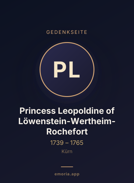 Gedenkportrait von Princess Leopoldine of Löwenstein-Wertheim-Rochefort