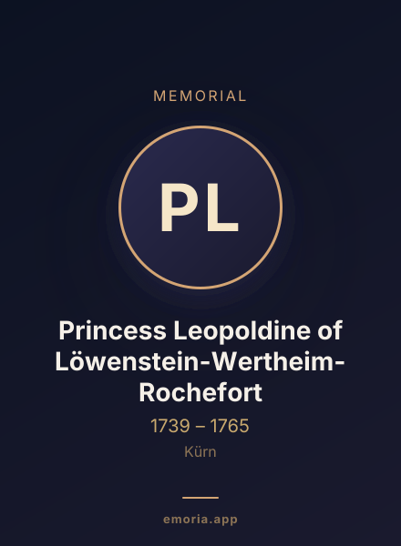 Memorial portrait of Princess Leopoldine of Löwenstein-Wertheim-Rochefort