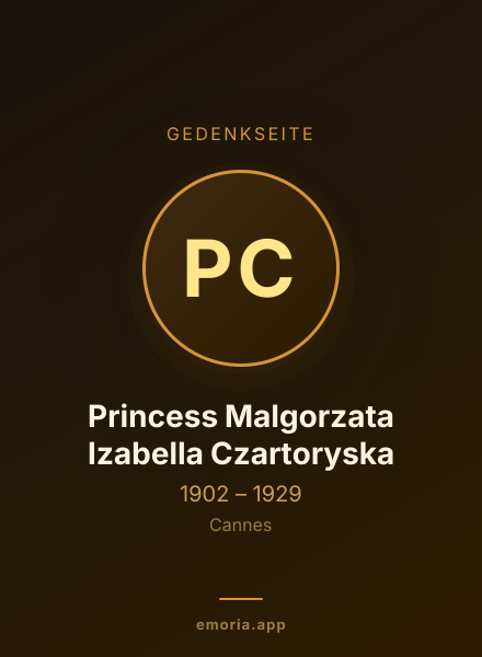 Gedenkportrait von Princess Malgorzata Izabella Czartoryska