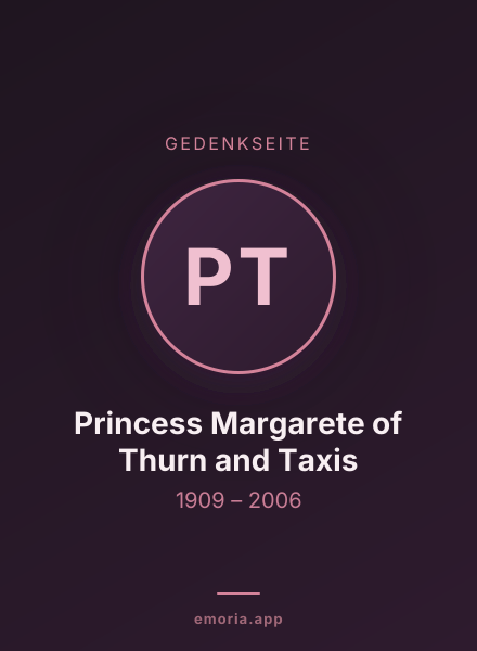 Gedenkportrait von Princess Margarete of Thurn and Taxis