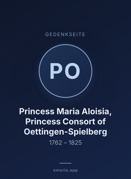 Gedenkportrait von Princess Maria Aloisia, Princess Consort of Oettingen-Spielberg