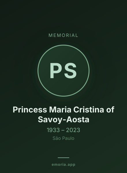 Memorial portrait of Princess Maria Cristina of Savoy-Aosta