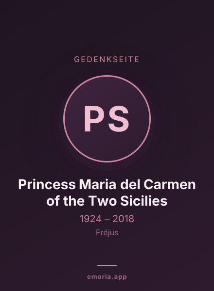 Gedenkportrait von Princess Maria del Carmen of the Two Sicilies