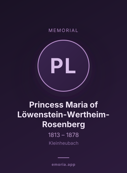 Memorial portrait of Princess Maria of Löwenstein-Wertheim-Rosenberg