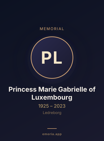Memorial portrait of Princess Marie Gabrielle of Luxembourg