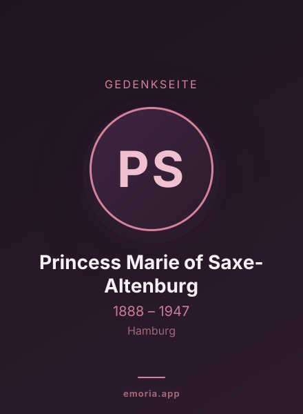 Gedenkportrait von Princess Marie of Saxe-Altenburg