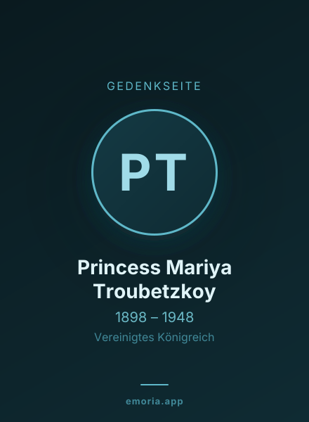 Gedenkportrait von Princess Mariya Troubetzkoy