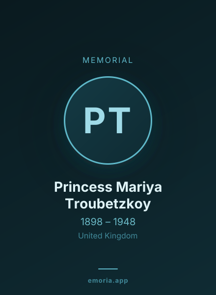 Memorial portrait of Princess Mariya Troubetzkoy