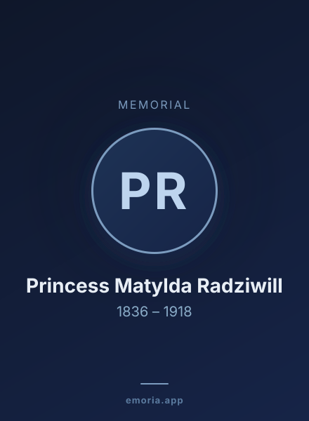 Memorial portrait of Princess Matylda Radziwill