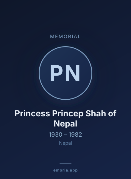 Memorial portrait of Princess Princep Shah of Nepal