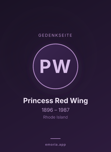 Gedenkportrait von Princess Red Wing