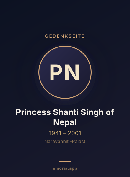 Gedenkportrait von Princess Shanti Singh of Nepal