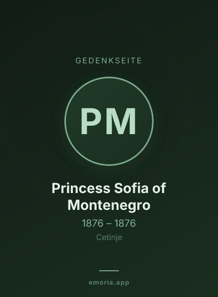 Gedenkportrait von Princess Sofia of Montenegro