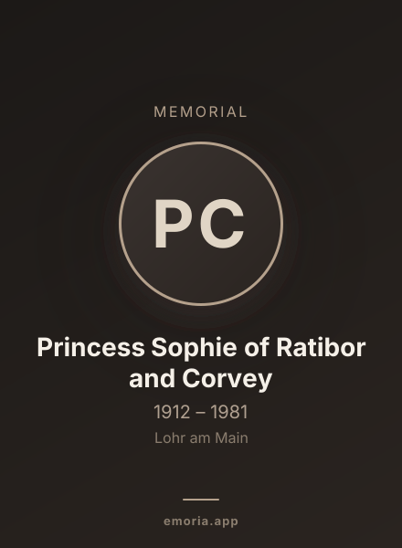 Memorial portrait of Princess Sophie of Ratibor and Corvey
