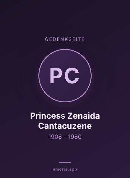 Gedenkportrait von Princess Zenaida Cantacuzene
