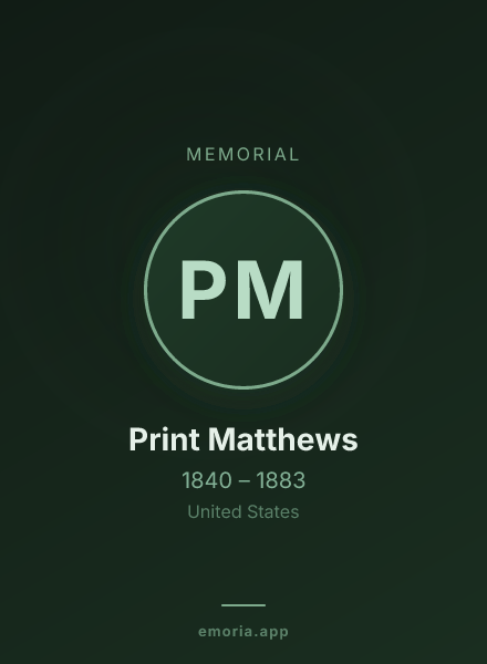 Memorial portrait of Print Matthews