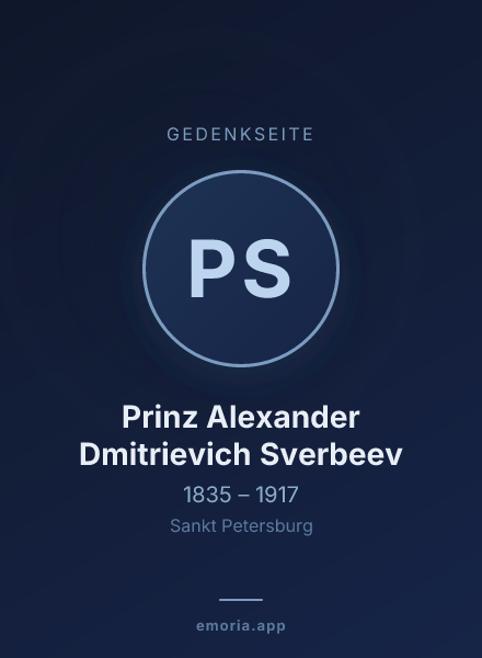 Gedenkportrait von Prinz Alexander Dmitrievich Sverbeev