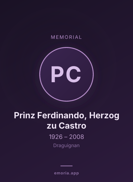 Memorial portrait of Prinz Ferdinando, Herzog zu Castro