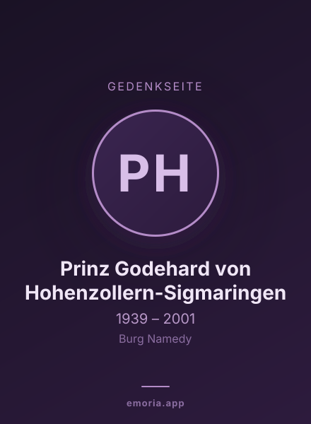 Gedenkportrait von Prinz Godehard von Hohenzollern-Sigmaringen