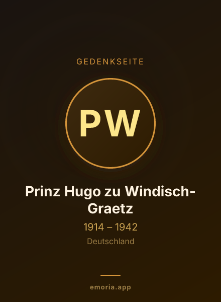Gedenkportrait von Prinz Hugo zu Windisch-Graetz