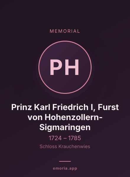 Memorial portrait of Prinz Karl Friedrich I, Furst von Hohenzollern-Sigmaringen