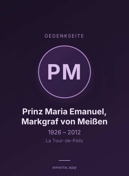 Gedenkportrait von Prinz Maria Emanuel, Markgraf von Meißen