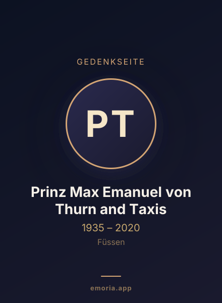 Gedenkportrait von Prinz Max Emanuel von Thurn and Taxis