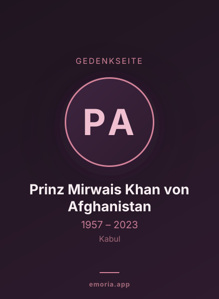 Gedenkportrait von Prinz Mirwais Khan von Afghanistan