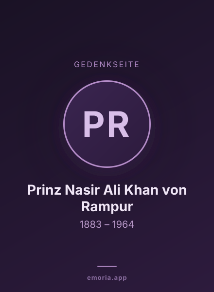 Gedenkportrait von Prinz Nasir Ali Khan von Rampur
