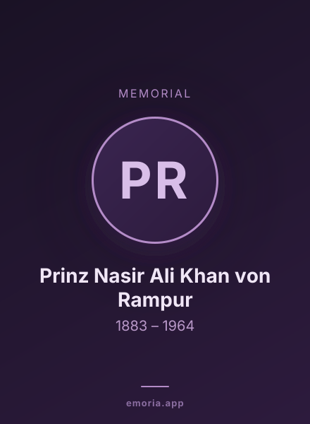 Memorial portrait of Prinz Nasir Ali Khan von Rampur