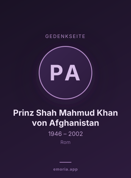 Gedenkportrait von Prinz Shah Mahmud Khan von Afghanistan