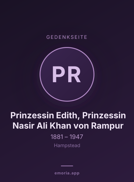 Gedenkportrait von Prinzessin Edith, Prinzessin Nasir Ali Khan von Rampur