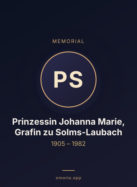 Memorial portrait of Prinzessin Johanna Marie, Grafin zu Solms-Laubach
