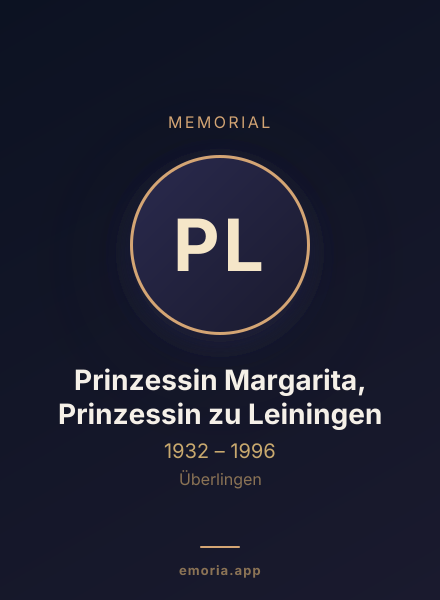 Memorial portrait of Prinzessin Margarita, Prinzessin zu Leiningen