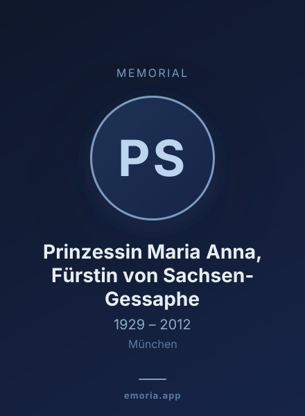 Memorial portrait of Prinzessin Maria Anna, Fürstin von Sachsen-Gessaphe