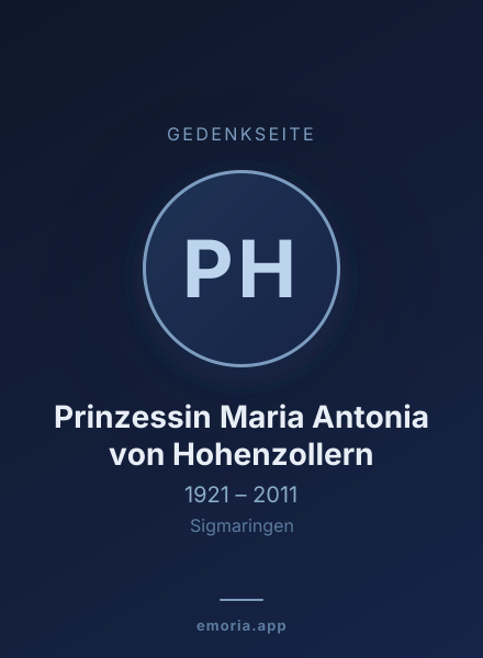 Gedenkportrait von Prinzessin Maria Antonia von Hohenzollern
