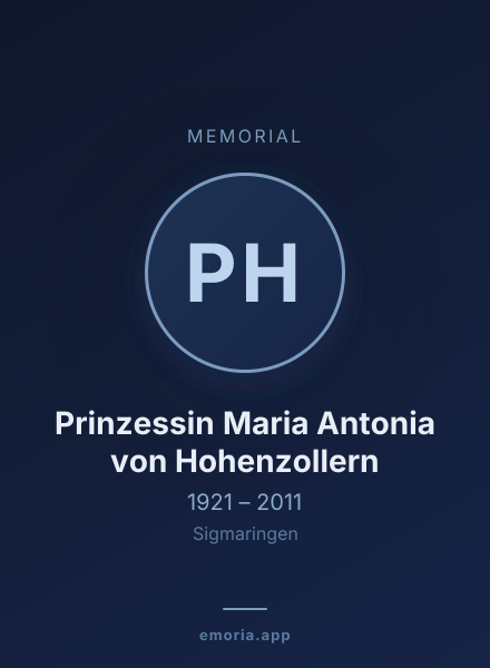 Memorial portrait of Prinzessin Maria Antonia von Hohenzollern
