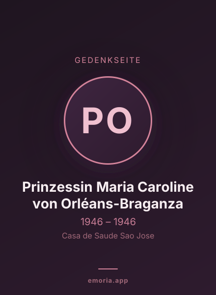 Gedenkportrait von Prinzessin Maria Caroline von Orléans-Braganza