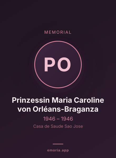 Memorial portrait of Prinzessin Maria Caroline von Orléans-Braganza