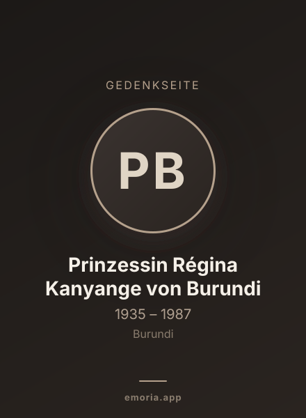 Gedenkportrait von Prinzessin Régina Kanyange von Burundi