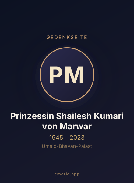 Gedenkportrait von Prinzessin Shailesh Kumari von Marwar