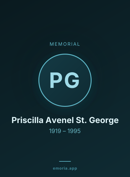 Memorial portrait of Priscilla Avenel St. George