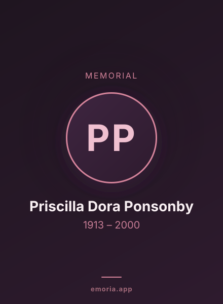 Memorial portrait of Priscilla Dora Ponsonby