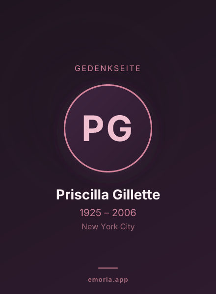 Gedenkportrait von Priscilla Gillette