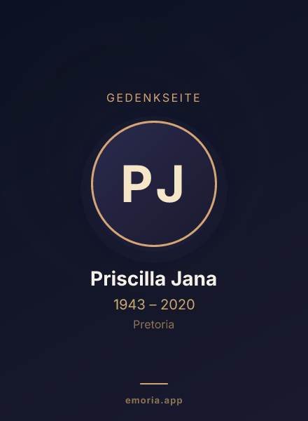 Gedenkportrait von Priscilla Jana