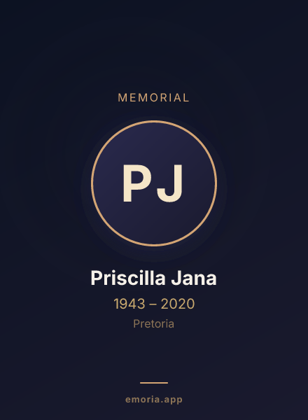 Memorial portrait of Priscilla Jana