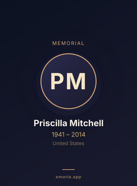 Memorial portrait of Priscilla Mitchell