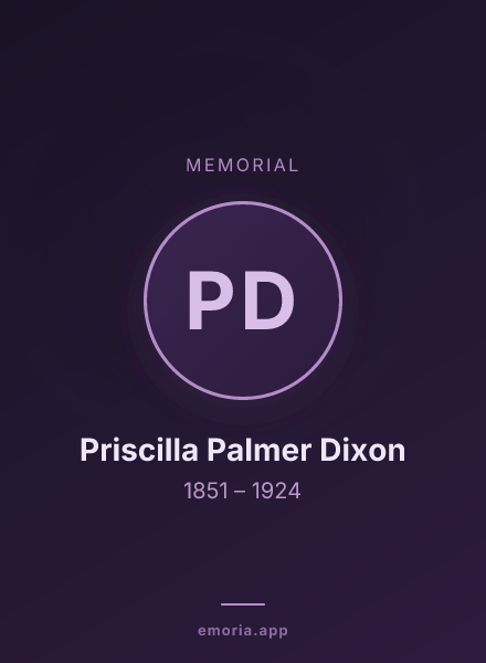 Memorial portrait of Priscilla Palmer Dixon